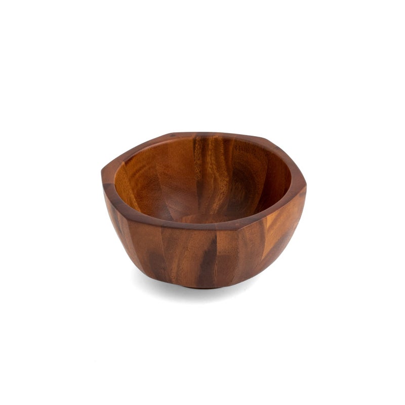 Nambe nambe Rivet Individual Salad Bowls | Set of 4 | Serve Pasta  Condiments  Dip  Fruit  Sauce  Nuts  Olives  and Salsa | Vegetable Prep Bowls | Made of Acacia Wood (7"" D x 3.5"" H) - Image 2