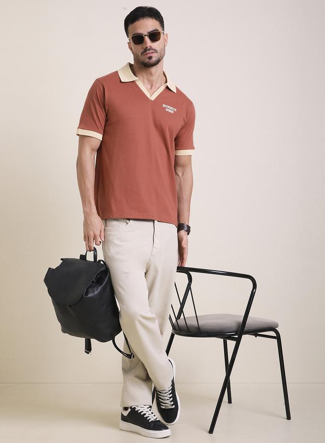 Difference of Opinion Men Relaxed Fit Embroidery Open Collar Polo - Image 4