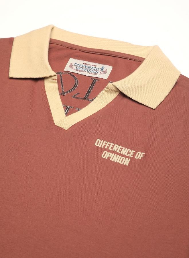 Difference of Opinion Men Relaxed Fit Embroidery Open Collar Polo - Image 3