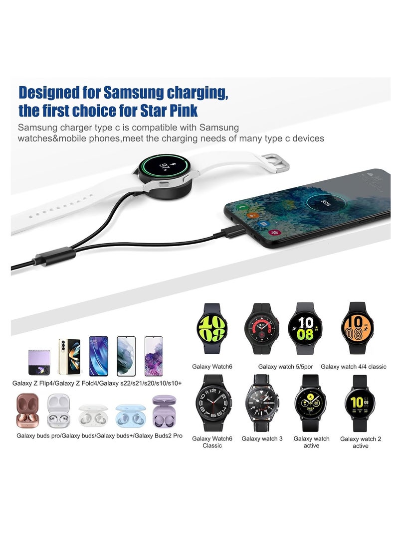 Generic - 2 in 1 for Samsung Watch Charger,25W USB C Charger Fast Charging Galaxy Compatible with Galaxy Watch Ultra 7/6/6 Classic/5/5 Pro/4/4 Classic/3/Active 2/1 S24/S23/S22/S21/S20/S10/Note 20/A56/A55/A16/A15/A26/A74/A36/A35 - Image 1