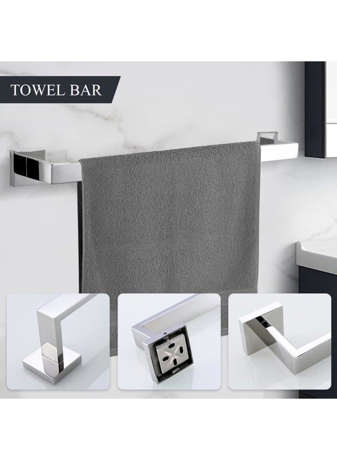Turs Contemporary 4-Piece Bathroom Hardware Set Towel Hook Towel Bar Toilet Paper Holder Tower Holder, SUS 304 Stainless Steel Wall Mounted, Polished - Image 4