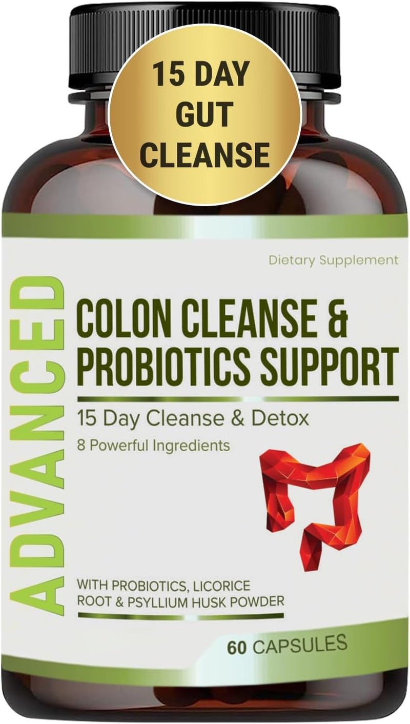 NutraPro 15 Day Gut Cleanse Detox for Women  Men  Advanced 15 Days Colon Cleanse with Probiotics and Psyllium Husk for Constipation Relief Digestive Health Colon Cleanser  Gut Health60 Caps - Image 1
