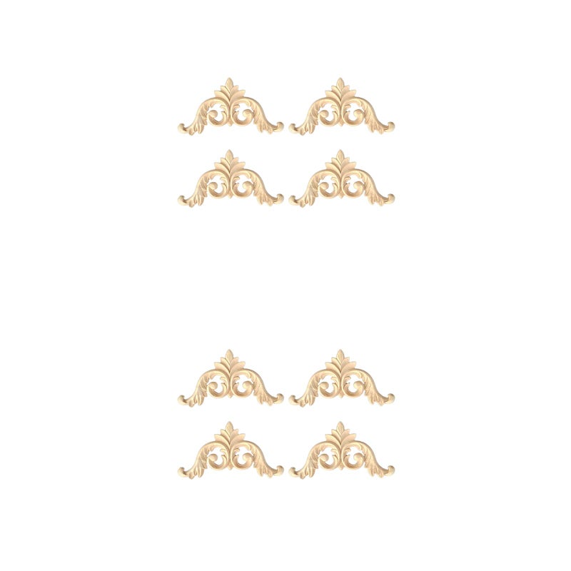 🏠 أربع قطع زخارف خشبية منحوتة للباب مزينة بأشكال زهور إطار صور - Image 1