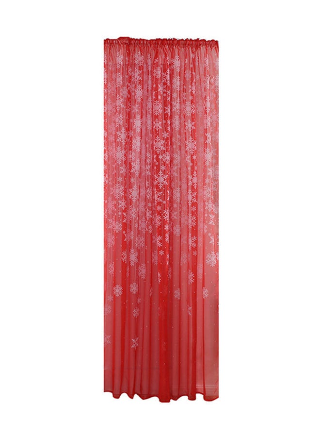 NIBEMINENT - Snowflake Pattern Window Curtain Red 31.5 x 78.7inch - Image 1