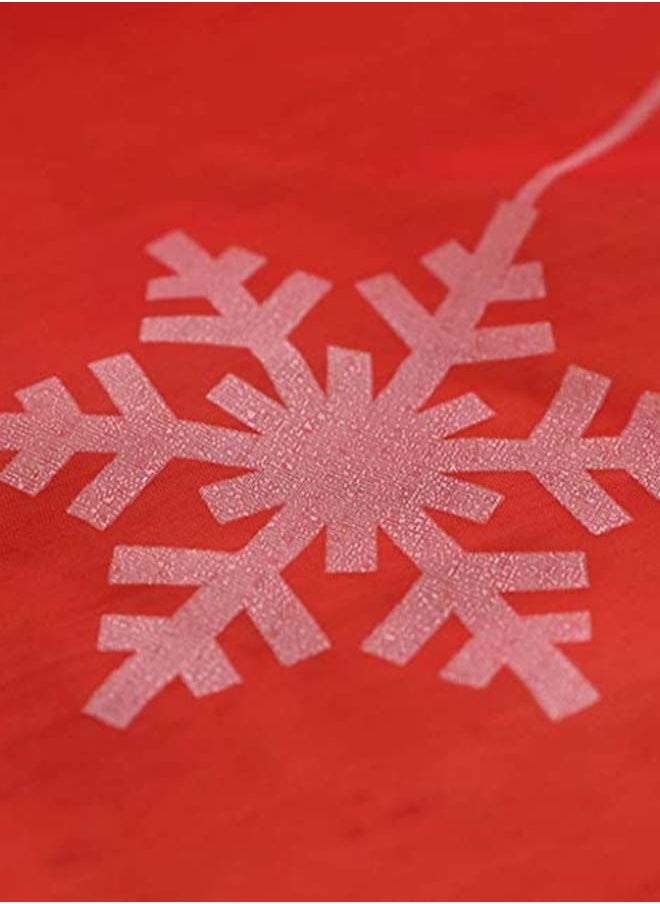 NIBEMINENT - Snowflake Pattern Window Curtain Red 31.5 x 78.7inch - Image 1