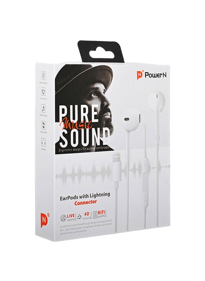 Apple Design Power In Headphones - Wired to Lightning Port for iPhone - 1 Meter Length - High Sound Quality