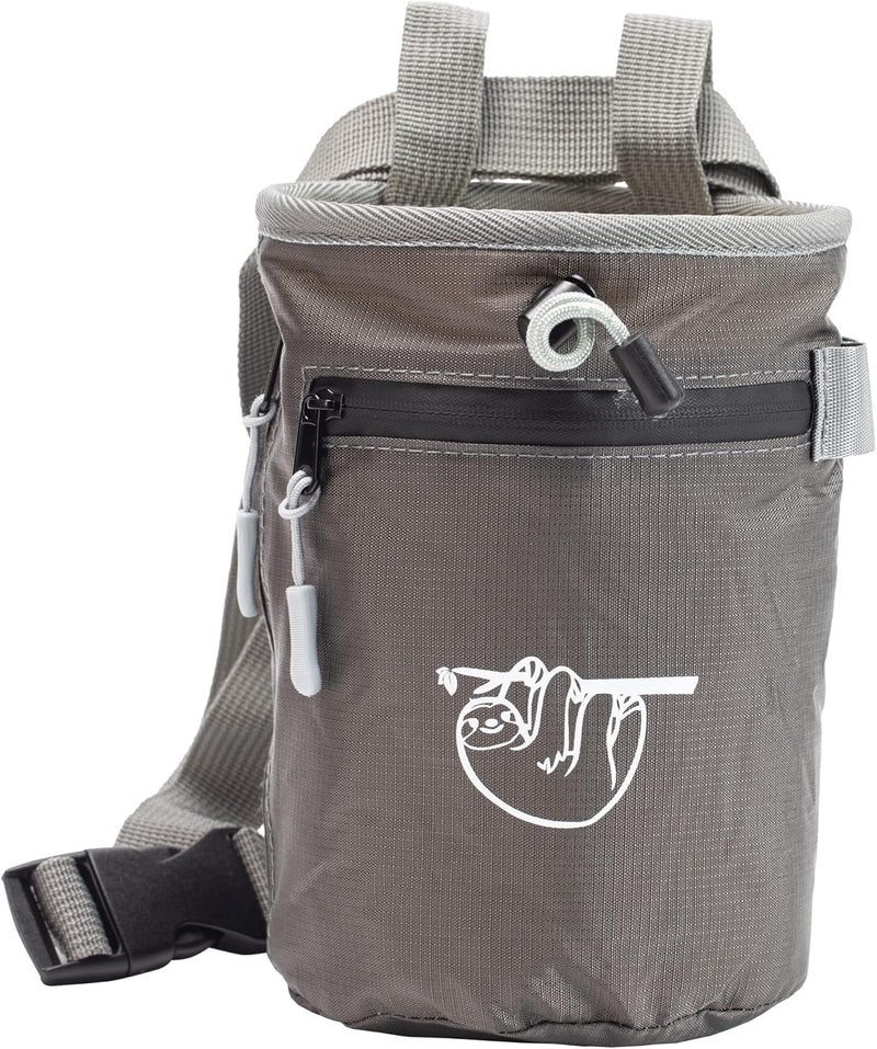 Old Blue Chalk Bag for Rock Climbing, Climbing Chalk Bag for Bouldering with 2 Large Zipper Storage Pockets, Premium Gym Chalk Bag for Weightlifting, Great Gift and Rock Climbing Gear - Image 1