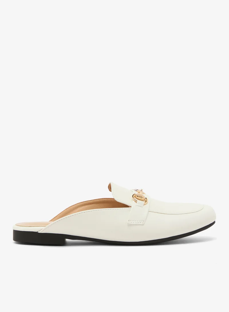 ELLA Front Buckle Detail PU Mules
