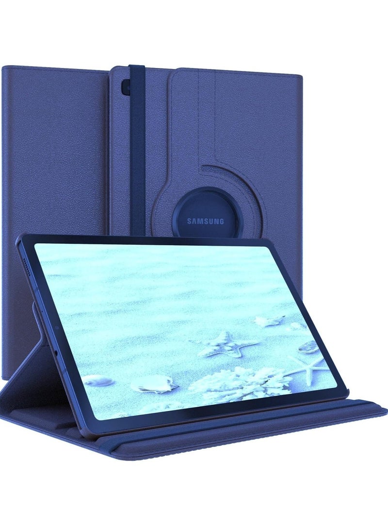 Rotating Case for Samsung Galaxy Tab A7 10.4 (2020/2022) [T500/T505/T507/T509] | 360-Degree Stand with Auto Sleep/Wake | Folio Leather Smart Tablet Cover (Navy Blue) - Image 1