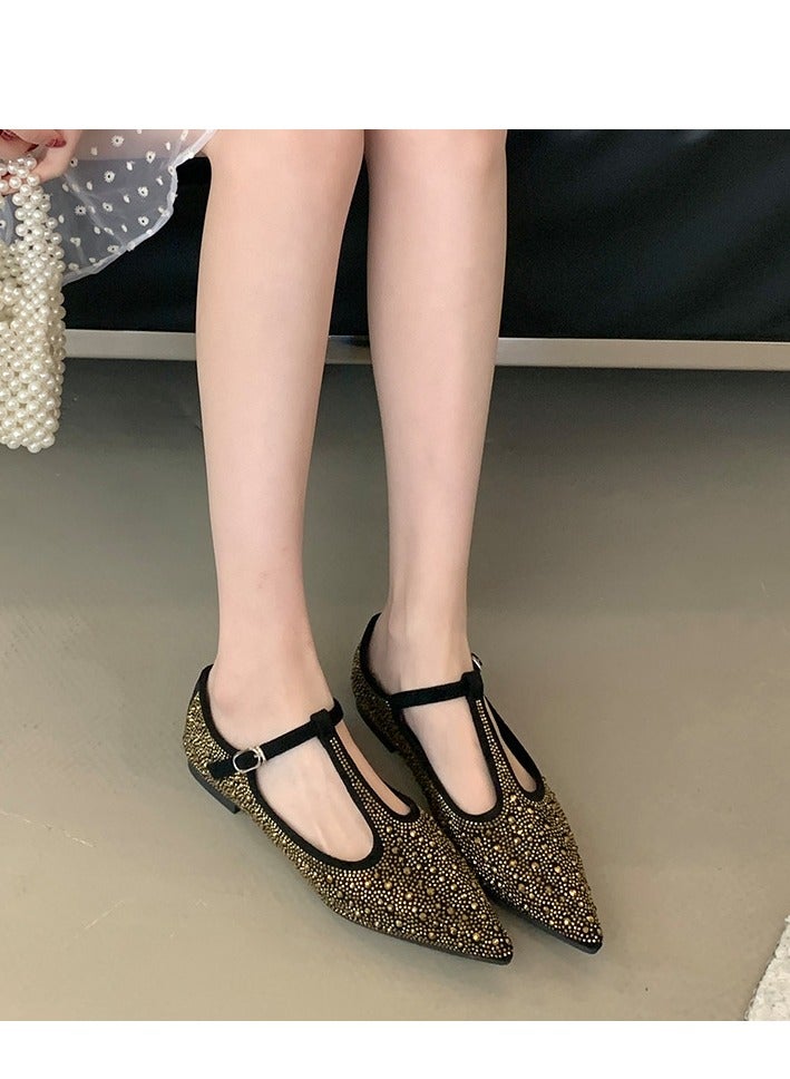 French Style Niche Fdiamond Soft Sole Flat Sole Single Shoe  - Image 2