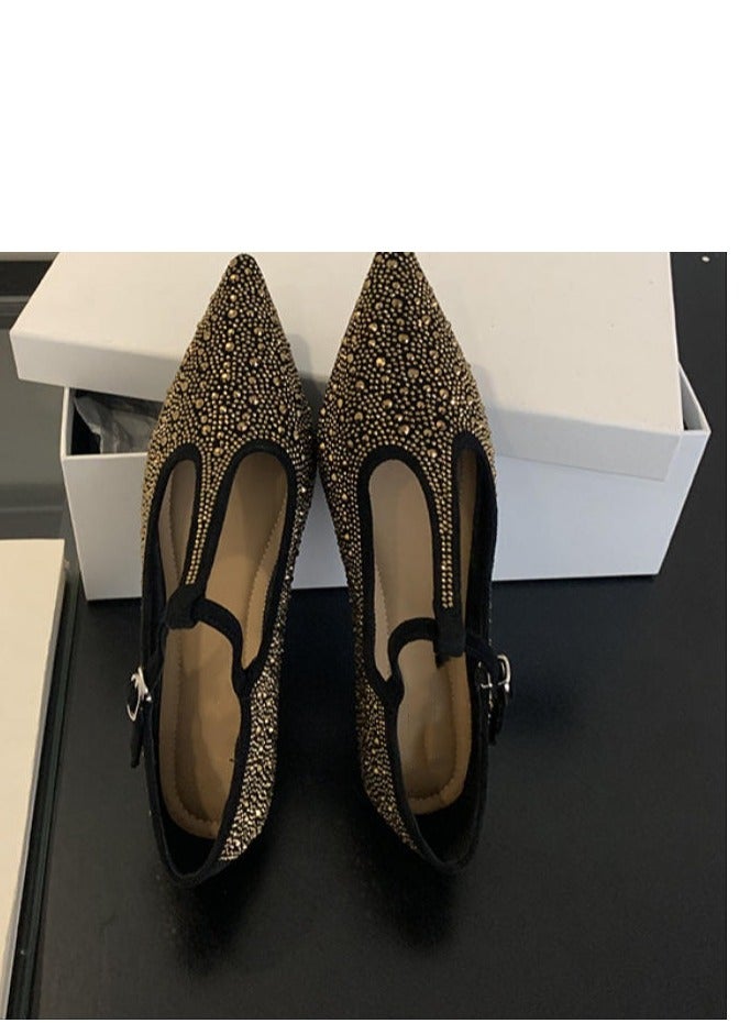 French Style Niche Fdiamond Soft Sole Flat Sole Single Shoe  - Image 3