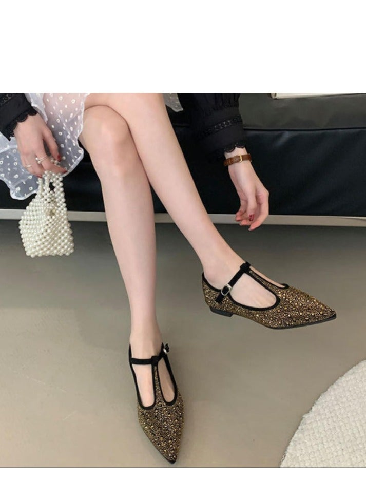 French Style Niche Fdiamond Soft Sole Flat Sole Single Shoe  - Image 5