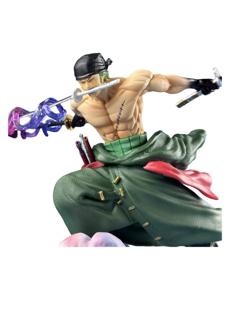 General ONE PIECE Three-knife flow Sauron, double-headed exchangeable battle scene GK statue animation figure model ornament (23.5cm)  - Image 4