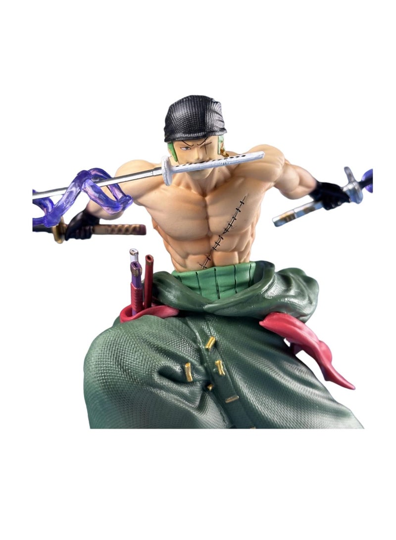 General ONE PIECE Three-knife flow Sauron, double-headed exchangeable battle scene GK statue animation figure model ornament (23.5cm)  - Image 5