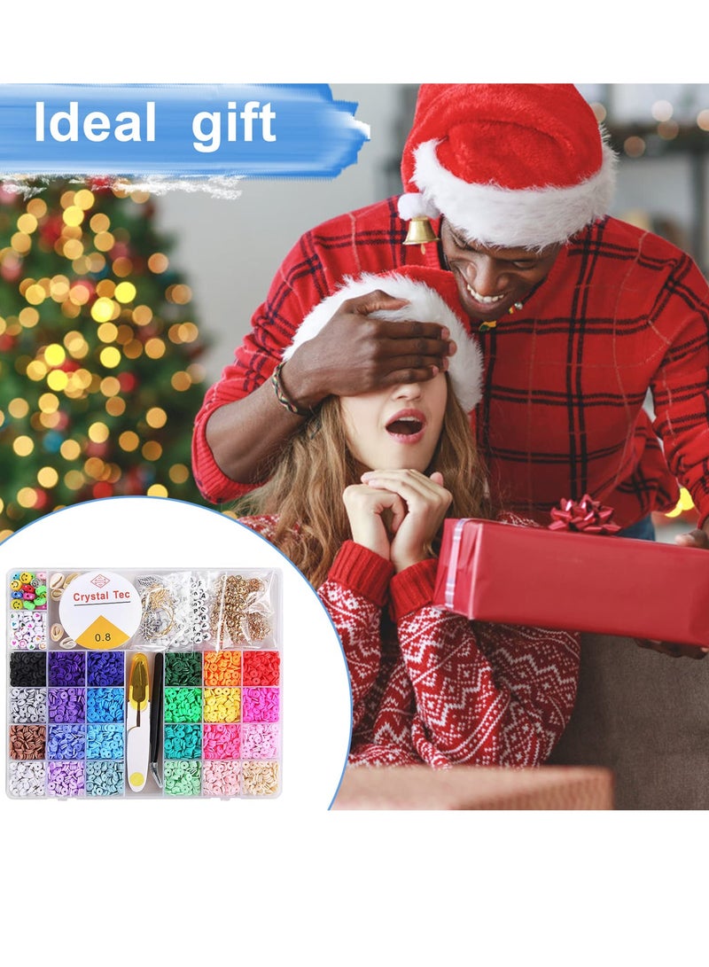 SYOSI 4848 قطعة طين حبات صنع سوار، لوازم المجوهرات مجموعة حرف صغيرة رخيصة للأساور قلادة خاتم أحرف بذور تعليقات دي أي واي فن - Image 4