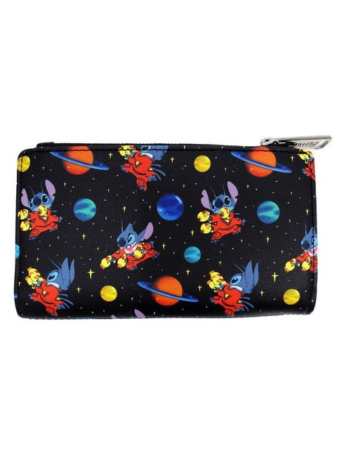X Disney Lilo And Stitch In Space Alloverprint Flap Wallet (Black Multi One Size)