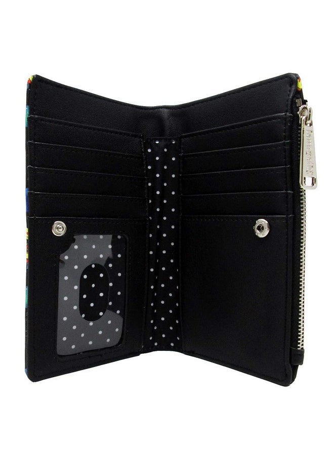 X Disney Lilo And Stitch In Space Alloverprint Flap Wallet (Black Multi One Size)