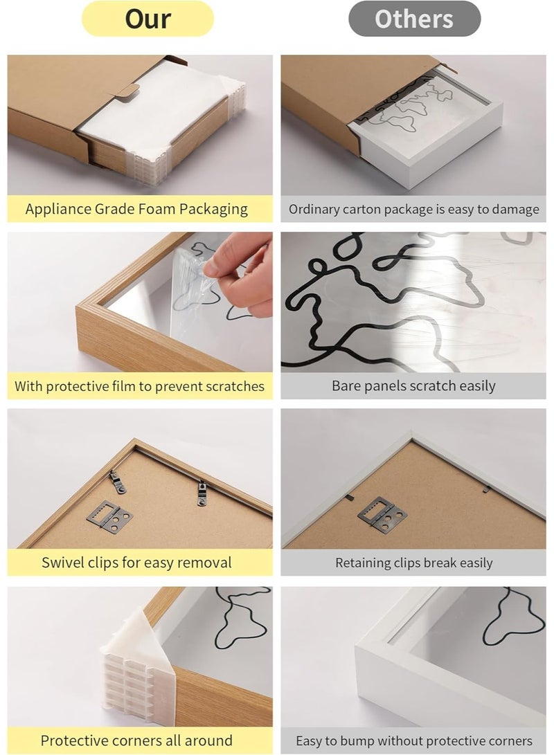 NANAO Adventure Archive Travel Memory Keepsake Life in a Box Frame with Non-Marking Nail for Travel Gifts Essentials, 8in Travel Collection Shadow Box Frame Display Case for Ticket Photo Postcard - Image 3