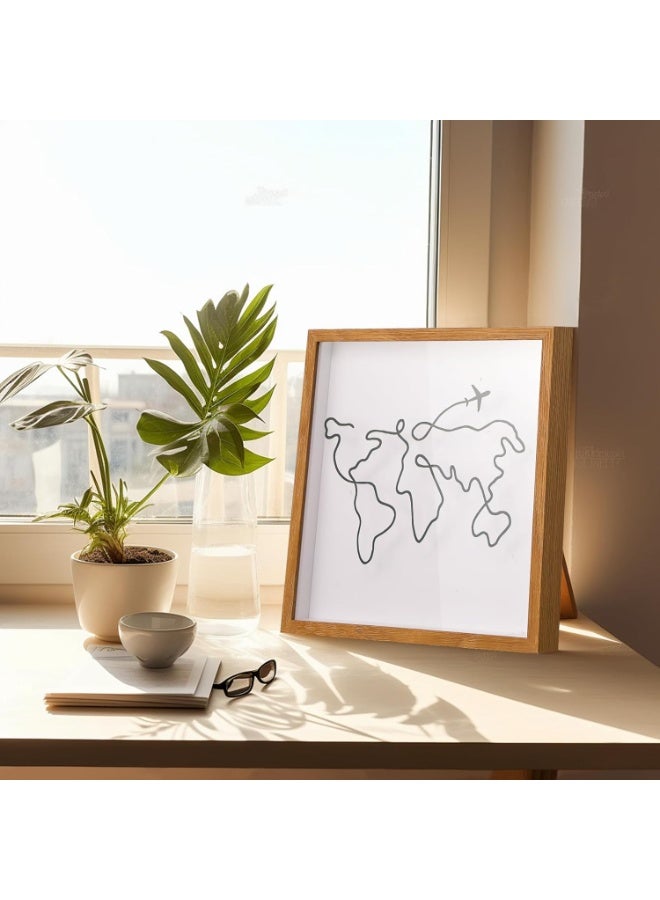 NANAO Adventure Archive Travel Memory Keepsake Life in a Box Frame with Non-Marking Nail for Travel Gifts Essentials, 8in Travel Collection Shadow Box Frame Display Case for Ticket Photo Postcard - Image 5