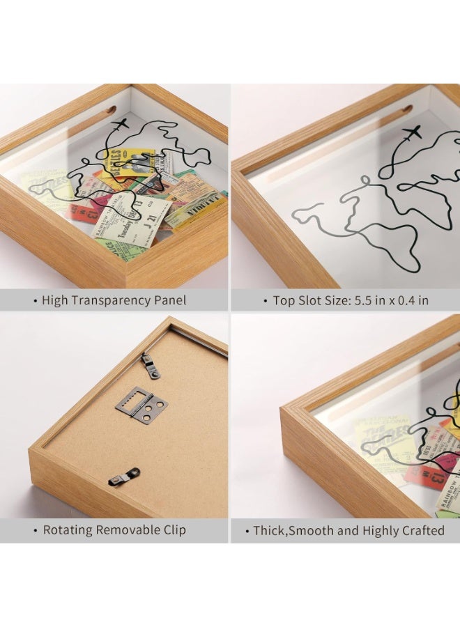 NANAO Adventure Archive Travel Memory Keepsake Life in a Box Frame with Non-Marking Nail for Travel Gifts Essentials, 8in Travel Collection Shadow Box Frame Display Case for Ticket Photo Postcard - Image 4