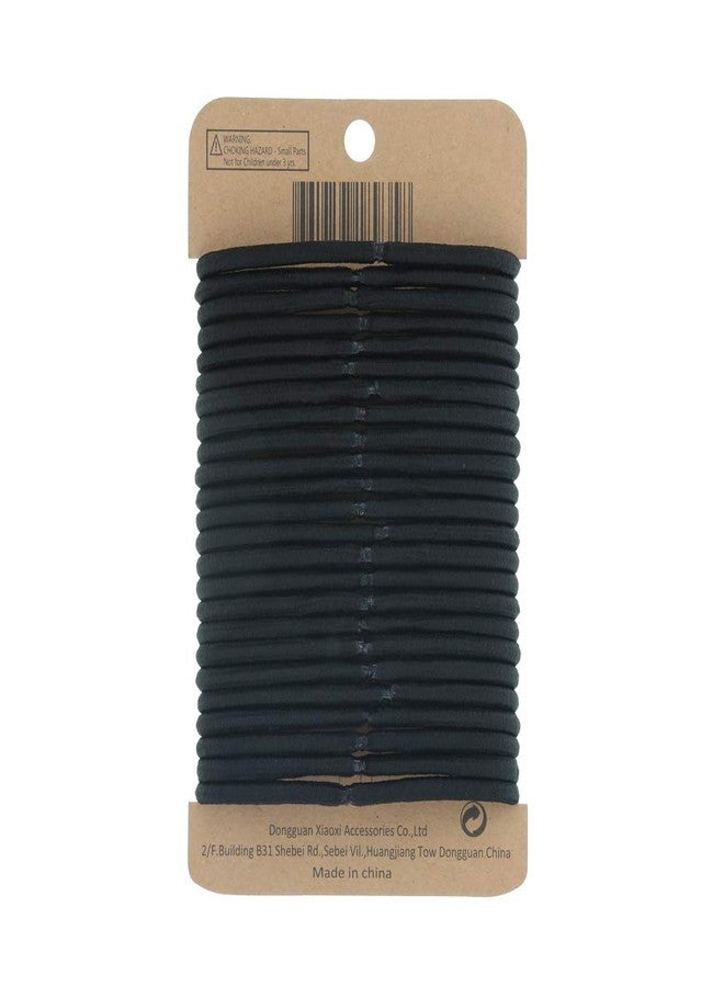 Minihope no-metal elastic hair ties, women's black thick large elastics, 5MM for thick hair 24 Count - Image 2