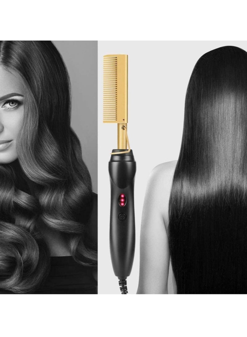 2-in-1 Hot Comb and Hair Straightener: Electric Curler and Flat Iron for Wet and Dry Use, Versatile Hair Styling Tool - Image 4