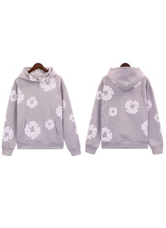Generic Hip Hop Cotton Hoodie Streetwear Set Grey Sweat (White Garment) 