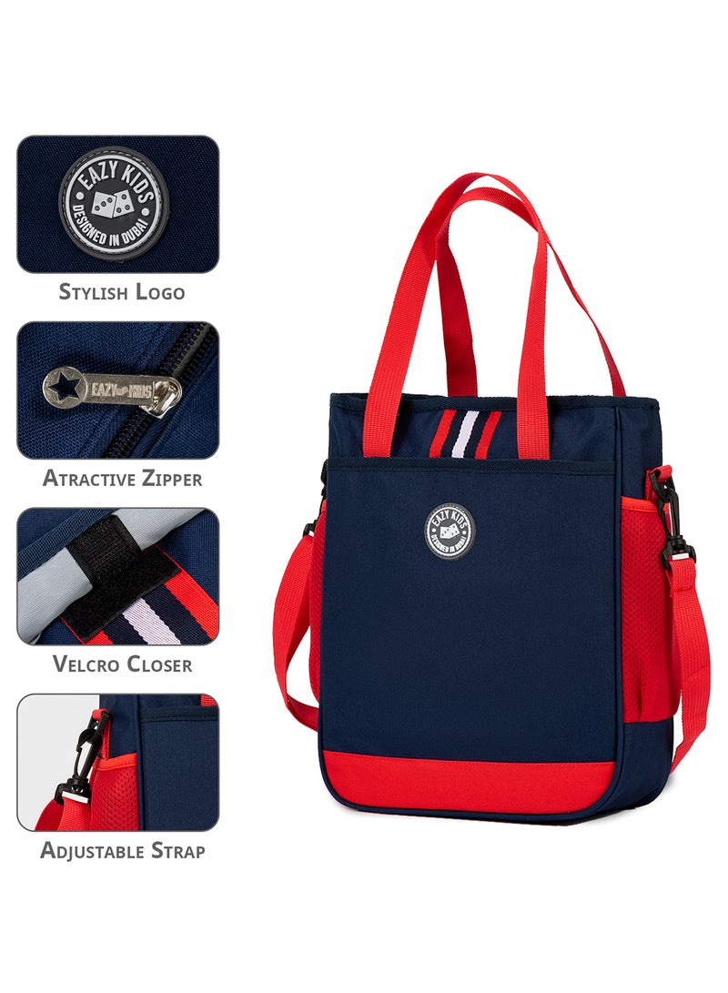 Eazy Kids Ergonomic Multipurpose School, Lunch Bag With Detachable Shoulder Strap - Blue - Image 2