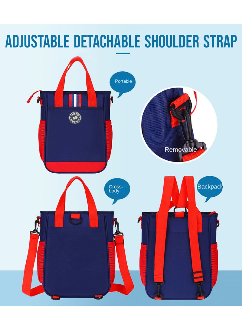 Eazy Kids Ergonomic Multipurpose School, Lunch Bag With Detachable Shoulder Strap - Blue - Image 4