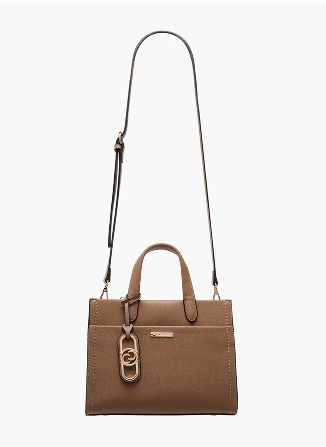 Celeste Textured Tote Bag with Double Handles and Detachable Strap