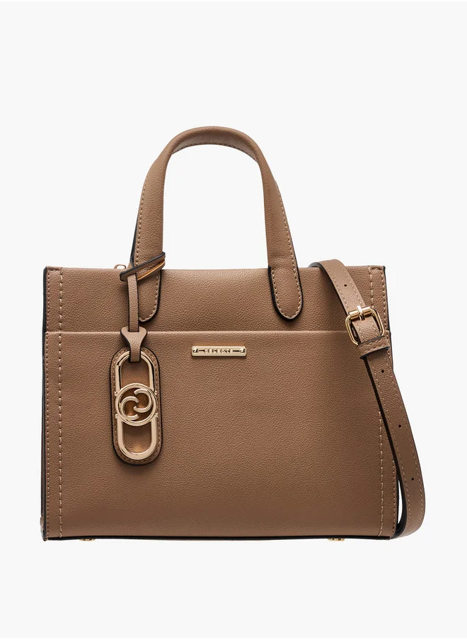 Celeste Textured Tote Bag with Double Handles and Detachable Strap