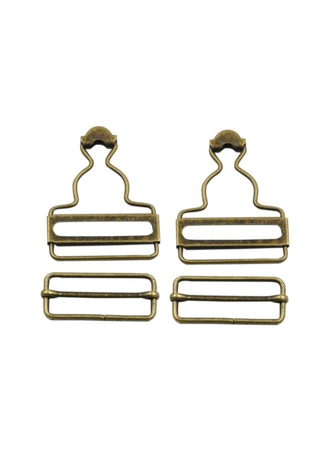 WYBOT 4pcs Overall Buckles Retro Suspender Buckles Overall Clip Replacement for Trousers Cotton Jacket Jeans Bronze  - Image 1