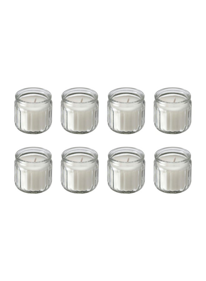 Baitique 8-Piece Scented Glass Candle Set – Vanilla, Pale Beige, 12-Hour Burn - Image 1