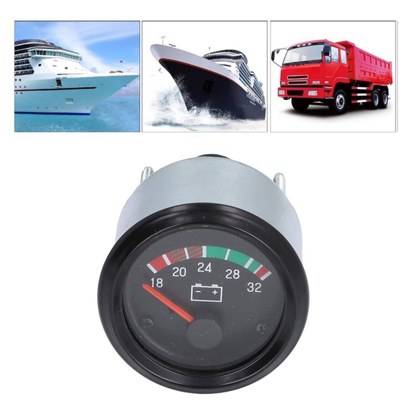 Voltage Gauge 52mm Aluminum Alloy LED Voltmeter Gauge for Diesel Engine 24V 18‑32V - Image 4