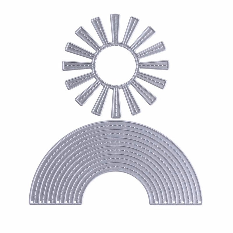 ZbFwmx Rainbow Cutting Dies Sun Die Cuts Metal Embossing Stencils Template Mould for Making Card DIY Scrapbooking Photo Album Decorative Large Size