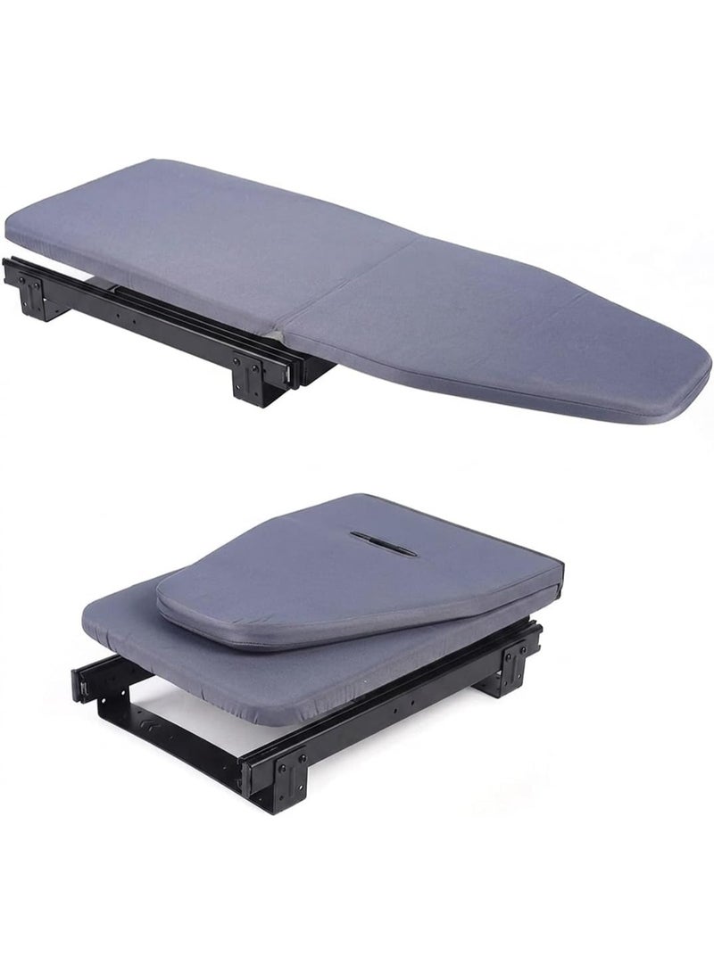 Pull-Out Folding Ironing Board with 90° Rotating Design, Built-In for Wardrobes and Dressing Rooms, Slide-Out Mechanism with Soft-Close, Dark Gray & Black - Image 5