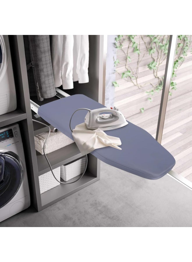 Pull-Out Folding Ironing Board with 90° Rotating Design, Built-In for Wardrobes and Dressing Rooms, Slide-Out Mechanism with Soft-Close, Dark Gray & Black - Image 2