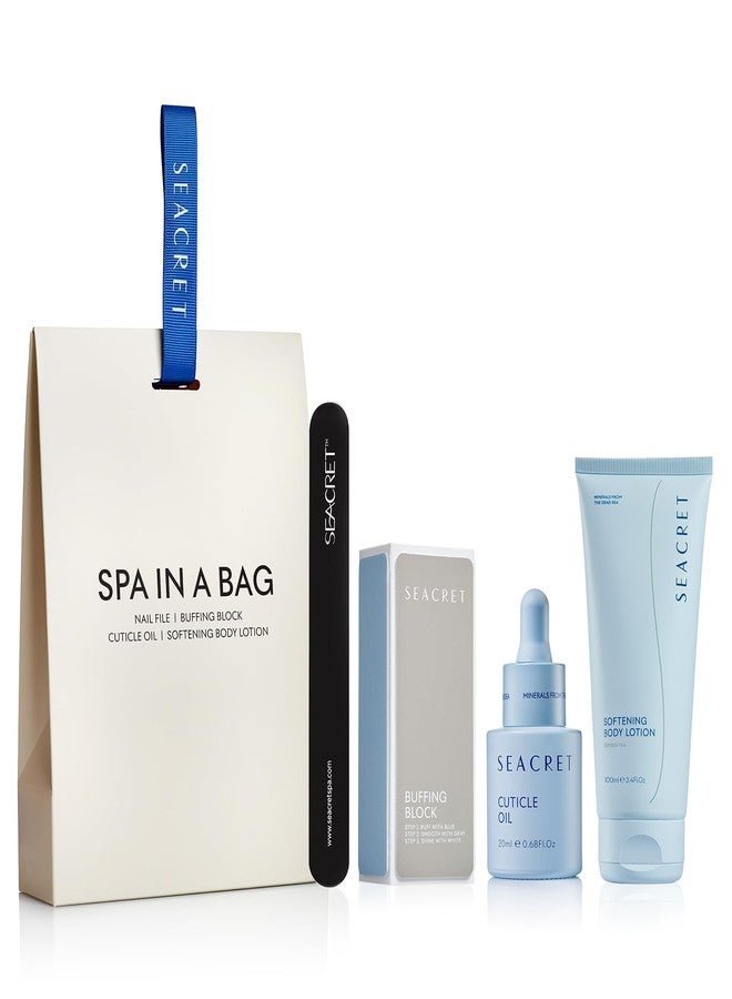 SEACRET Nail Care Collection - Dead Sea Mineral Manicure Kit with Nail File, 3-Way Buffer, Cuticle Oil, Body Lotion for DIY Home Manicure & Pedicure, Buffer Nail File, Nail Buffer, Nail Care Kit - Image 1