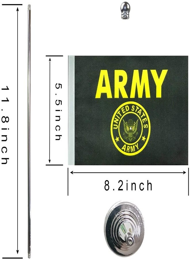 WXTWK 2 Pack American USA Gold Crest Desk Flag Small Mini US Military Table Flags With Stand Base,United States Army Festival Events Celebration Decorations - Image 2