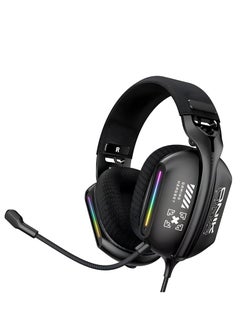 onikuma Onikuma X12 Gaming Headset with RGB Lighting & Noise-Canceling Microphone – Wired with Volume Control – Stylish Design, High-Quality Sound – Black  - Image 1