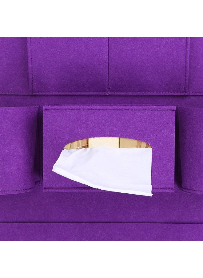 منظم ظهر مقعد السيارة 55 × 39 سم - حقيبة تخزين من اللباد الأرجواني بتصميم متعدد الجيوب للأجهزة اللوحية والهواتف المحمولة والزجاجات والمناديل والمظلات - مناسب لجميع السيارات، سهل التركيب، مصنوع من مادة قماش متينة لتخزين المقعد الخلفي واستخدام السفر - Image 5