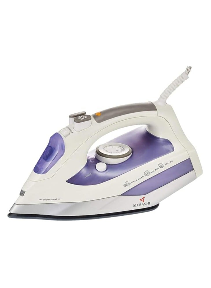 ميباشي مكواة بخار سيراميك متقدمة من MEBASHI - 300 مل، أرجواني (ME-SIR5008) (2000 واط) - Image 2
