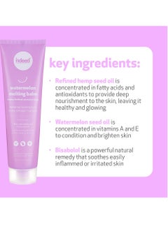 Indeed Labs Indeed Laboratories Watermelon Melting Balm: 3.4 fl.oz. / 100ml, Hydrating Cleansing Balm removes makeup and dirt For Bright Glowy Skin, formulated with Watermelon Seed Oil.  - Image 2