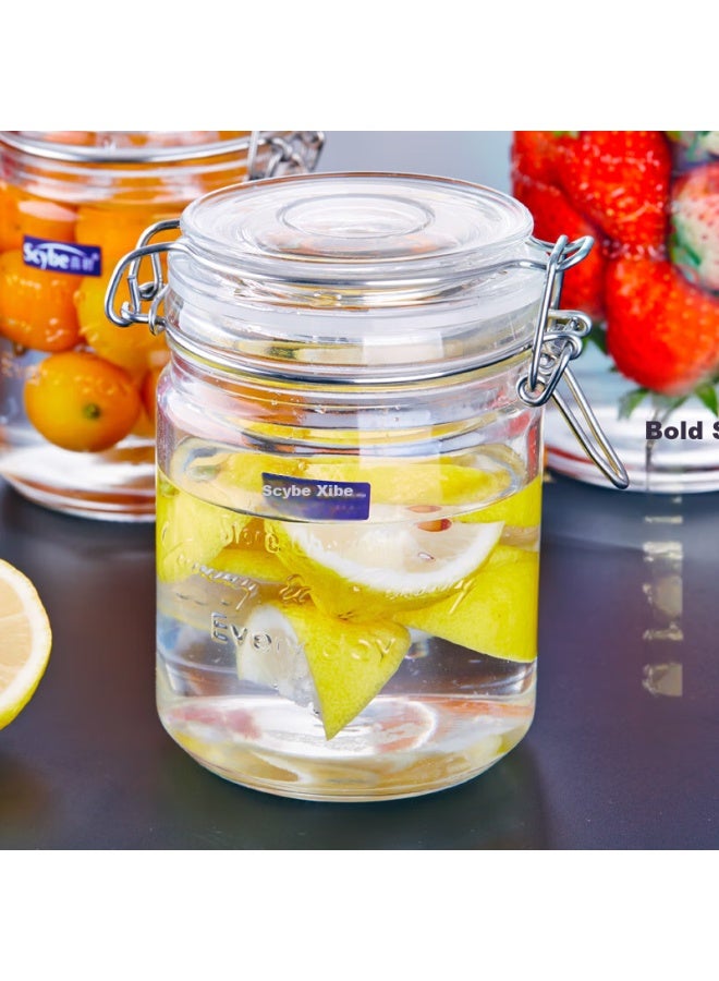 Scybe Glass Sealed Jar Set For Home Use, Wine Container, Pickle Jar, Glass Bottle, Lanshi 800ml, Set Of 2 - Image 2