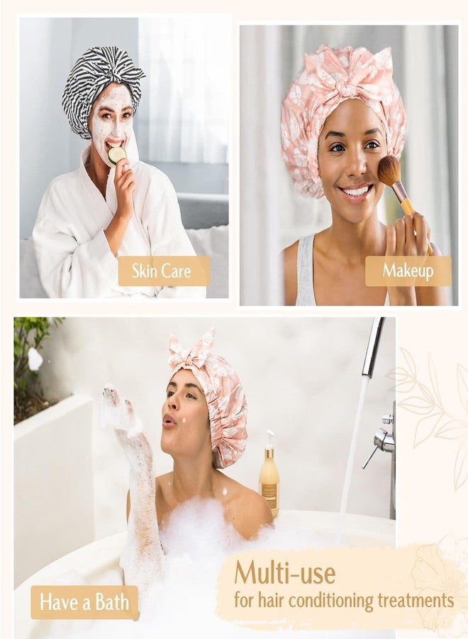 Yanibest Shower Cap for Women Reusable Waterproof, Adjustable Non-Slip Shower Hair Cap, Washable Bath Hat for Long Hair - Image 5