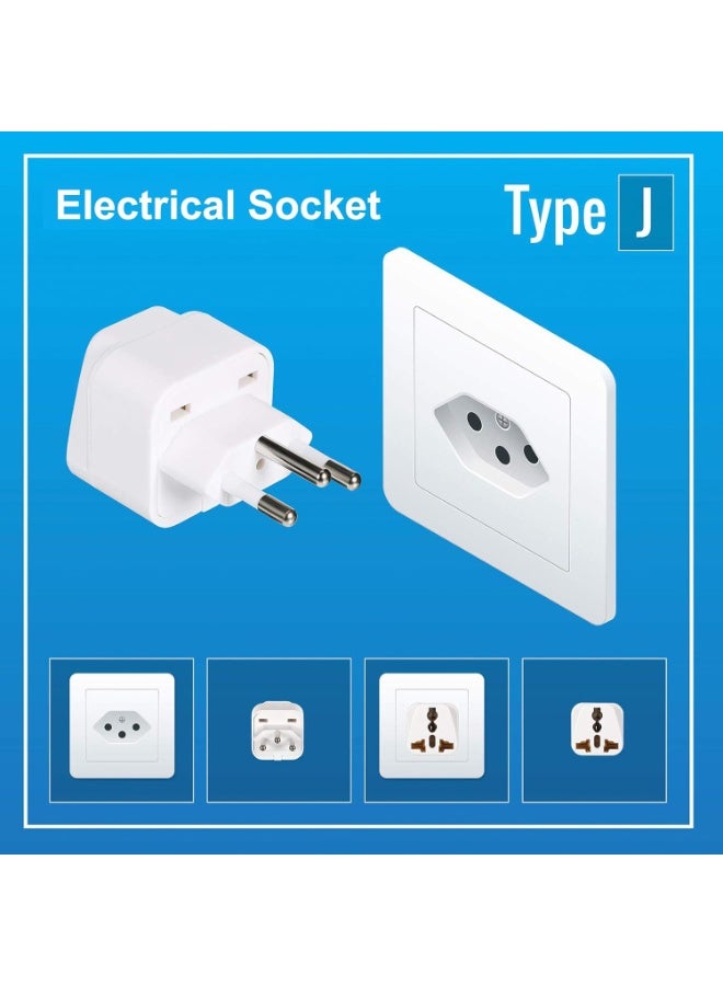 INSIJAM 2-Pack UK to Switzerland Plug Adapters Switzerland Swiss Plug Adaptor Swiss Travel Adapter 3 Pin Grounded International Universal for Swiss Jordan Liechtenstein Madagascar Rwanda - Image 4