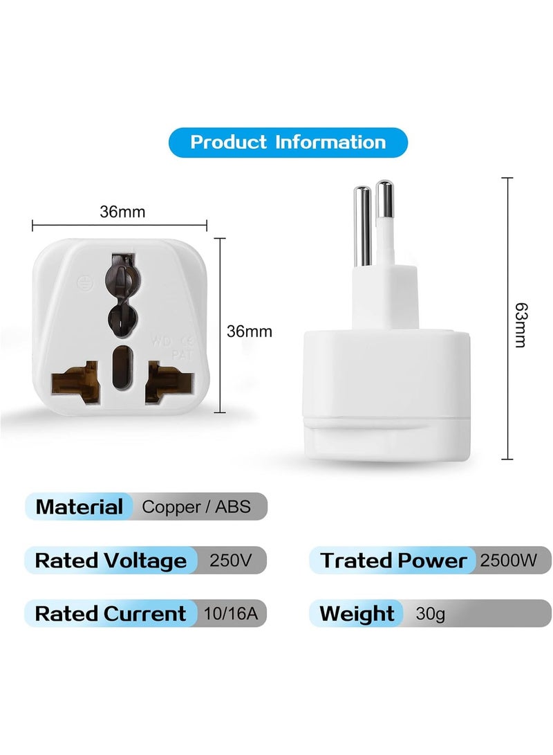 INSIJAM 2-Pack UK to Switzerland Plug Adapters Switzerland Swiss Plug Adaptor Swiss Travel Adapter 3 Pin Grounded International Universal for Swiss Jordan Liechtenstein Madagascar Rwanda - Image 5