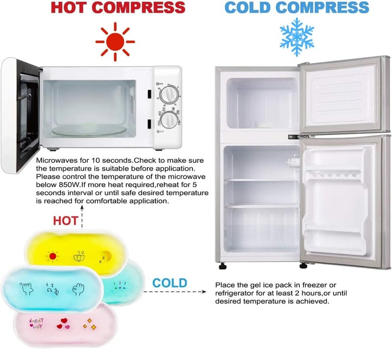 Coldcool 4 PCS Kids Hot Cold Ice Packs ReusableIce Pack Boo Boo Auxiliary Fever Reduction Wisdom Teeth Baby Colic Gas and Upset Stomach Pain Relief Fever Headaches - Image 3