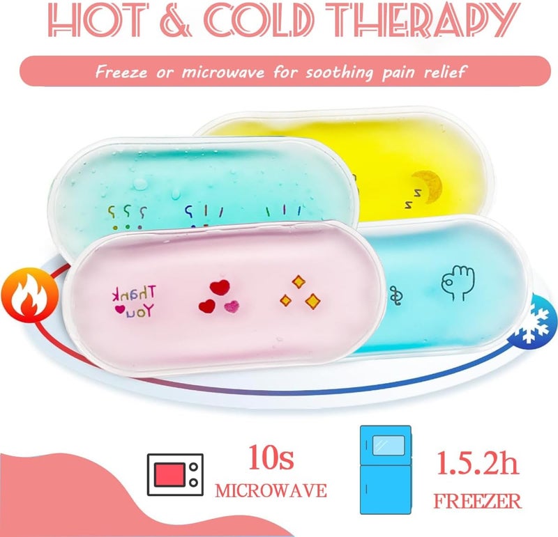 Coldcool 4 PCS Kids Hot Cold Ice Packs ReusableIce Pack Boo Boo Auxiliary Fever Reduction Wisdom Teeth Baby Colic Gas and Upset Stomach Pain Relief Fever Headaches - Image 4