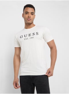 GUESS Logo Detailed Crew Neck Short Sleeve T-Shirt  - Image 1